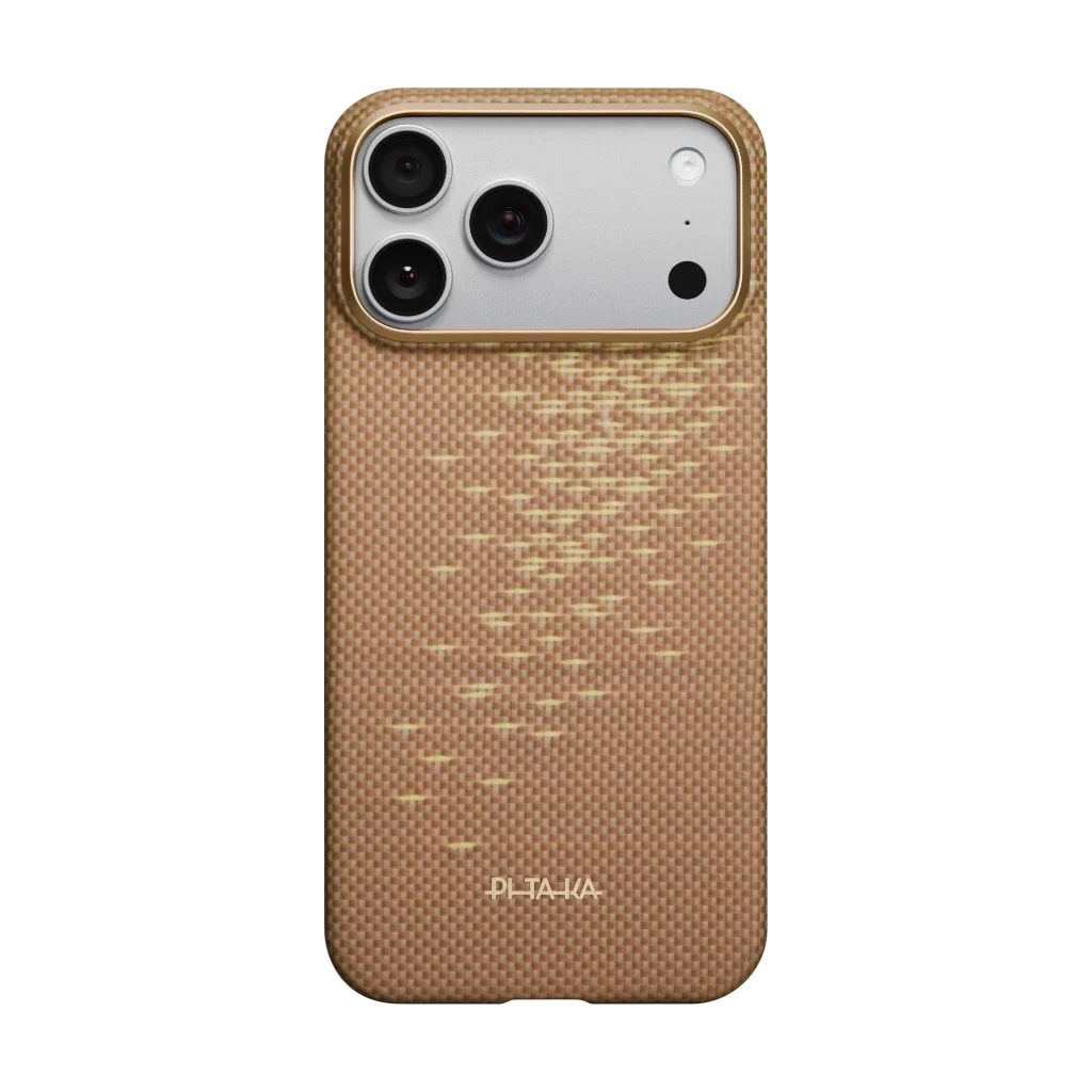 Glints of Gold Edge Case | iPhone 17 Pro Max - כיסוי קרבון פיטאקה | Golden Glint (PitaTap™)