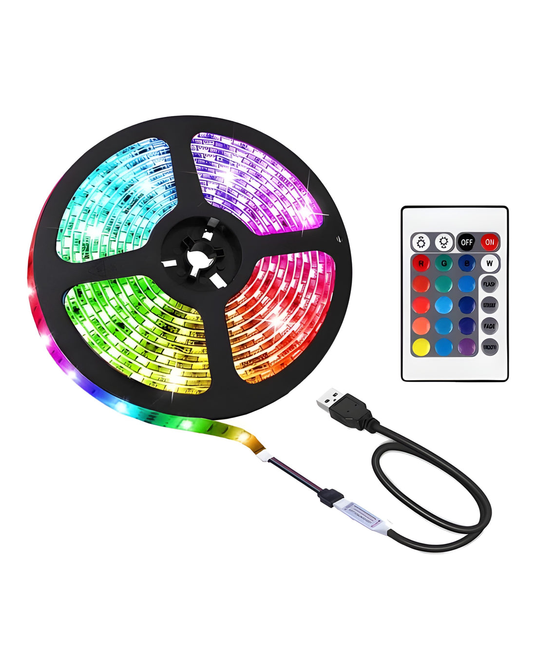 פס לד 5 מטר חיבור USB + שלט