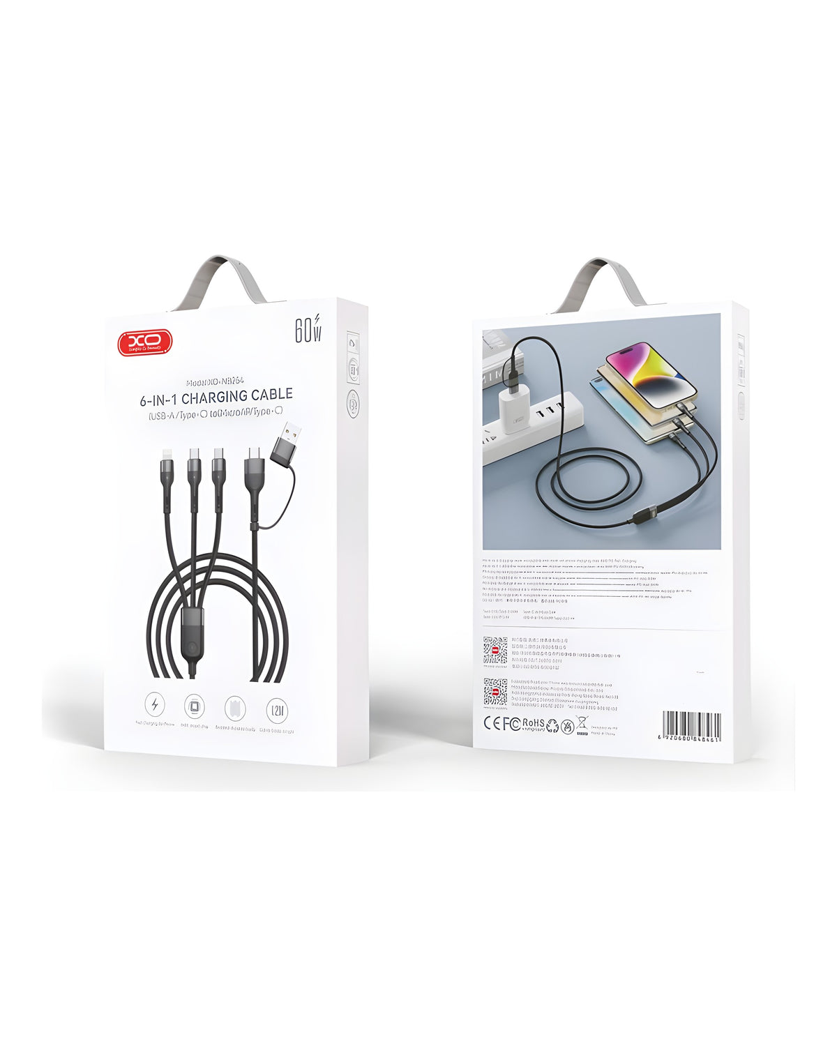 כבל טעינה 2 ב-3 XO NB-254 60W Lightning USB-C